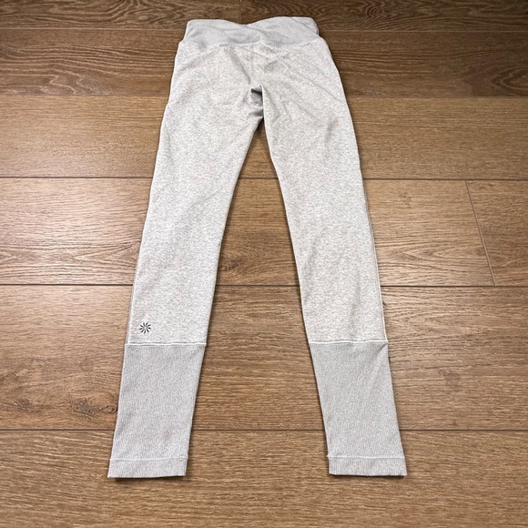 Athleta Girl High Rise Softluxe Tight, Gray Leggings, Ribbed Detail M 8-10 - Picture 6 of 9